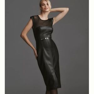 Anthropologie Maeve Faux leather dress
